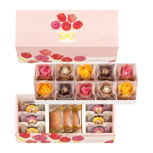 Tokyo Tulip Rose, Keks- und Kuchensortiment, 19 Stück
