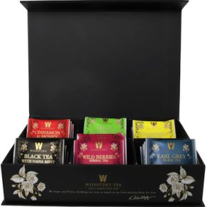 Wissotzky Tee Geschenkbox, 42 verschiedene schwarze & pflanzliche Teebeutel, 6 Geschmacksrichtungen