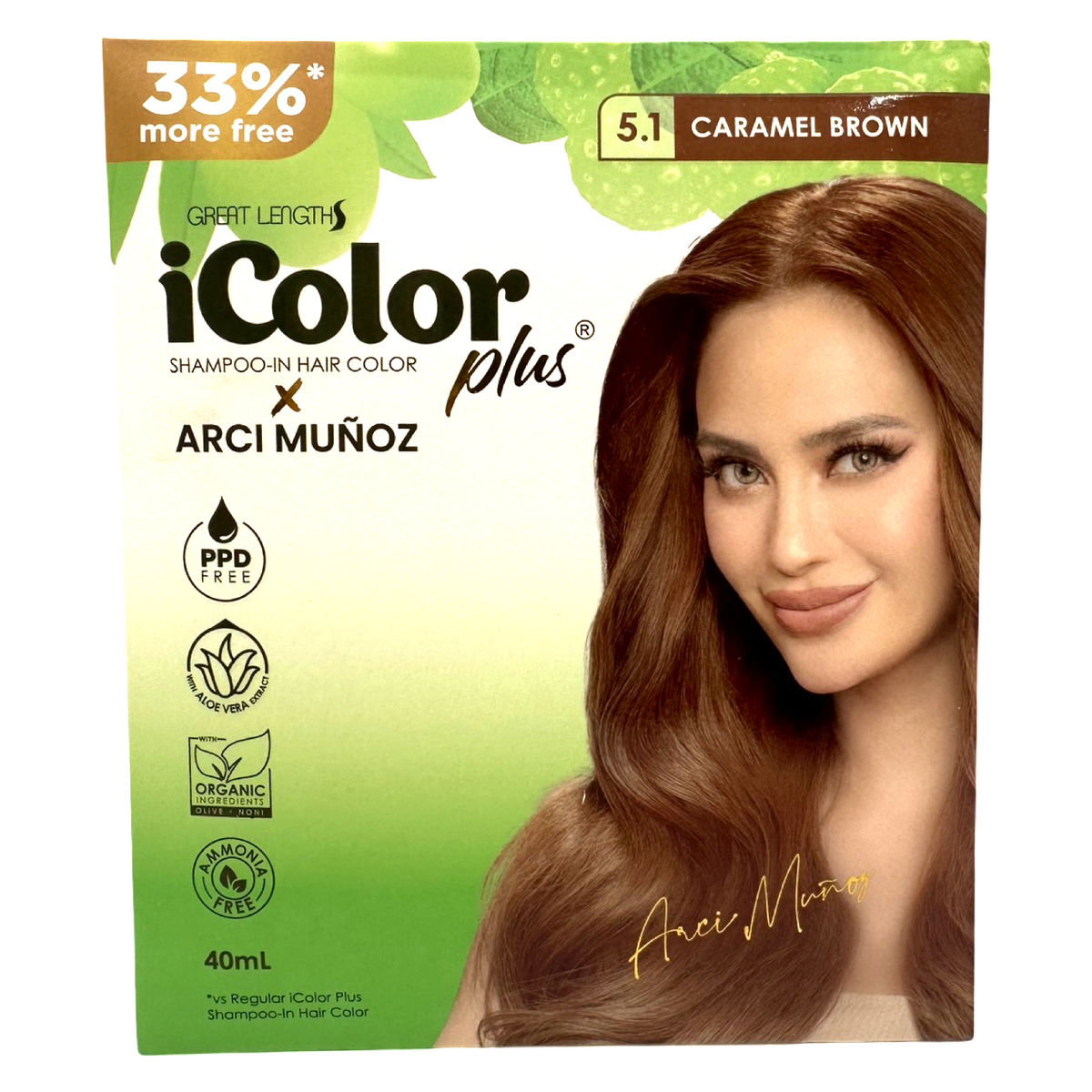 IColor Plus – Shampoo-in Haarfarbe – Karamell Braun- 40 ML