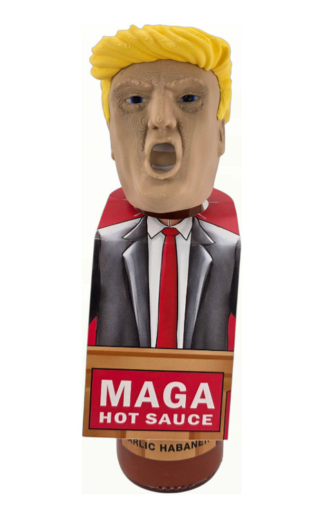 Präsident Trumps MAGA Kopf Knoblauch Habanero Chilisauce, 5 Unzen