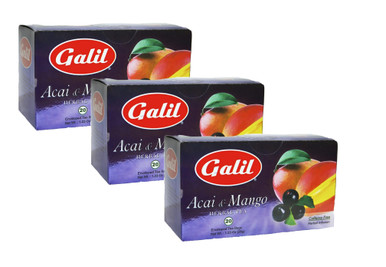Galil Acai & Mango aromatisierter Tee 20 Teebeutel zählen (Packung mit 3)