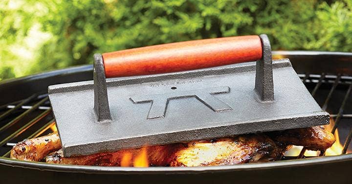 Fox Run Marken – Outset Gusseisen rechteckige Grillpresse, 9 "x 5"