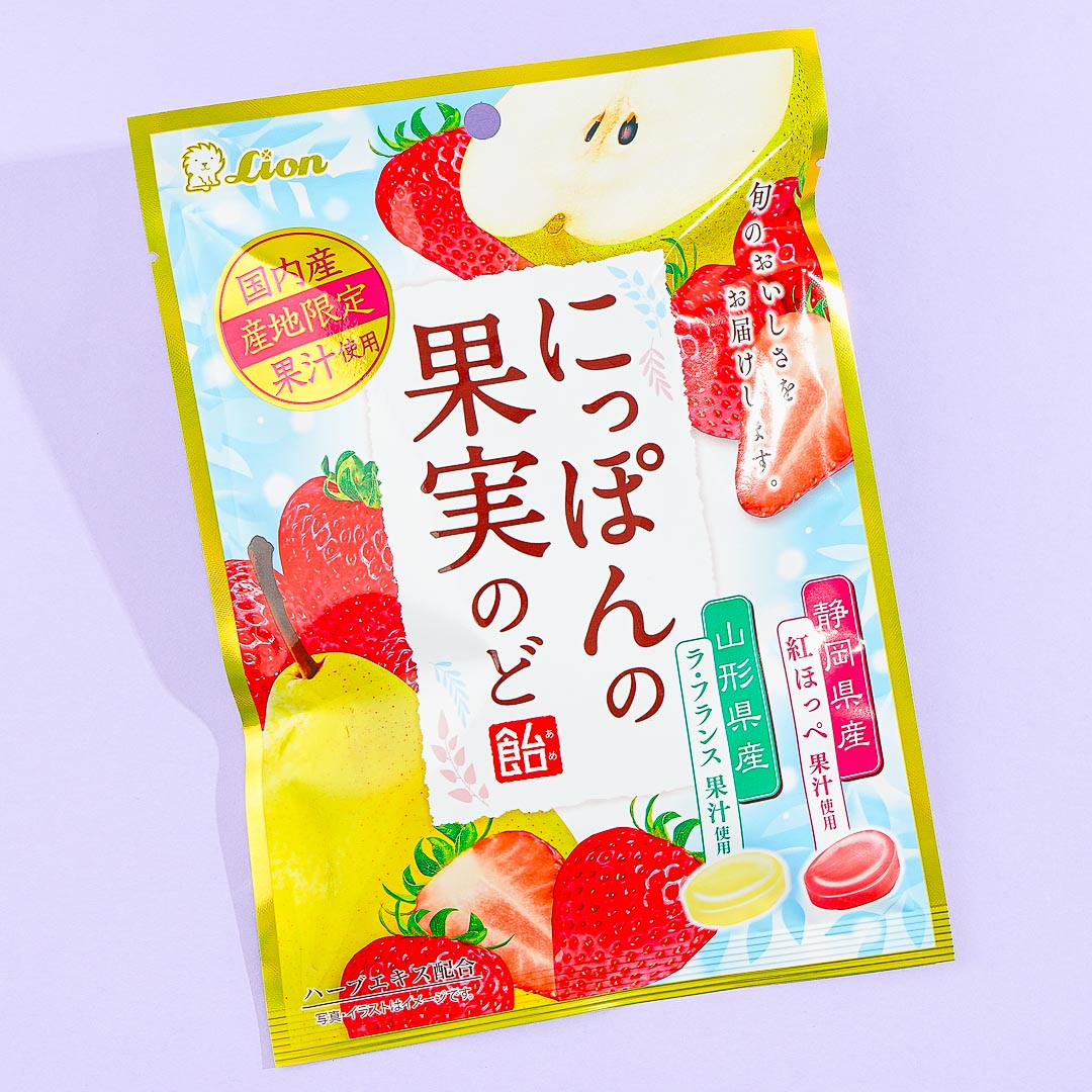 Löwen japanische Früchte Hals Lutschtabletten – La France Birne & Beni Hoppe Str