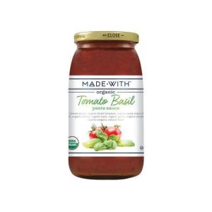Made With Bio-Tomaten Basilikum Pasta-Sauce, 24 Unzen Packung mit 12