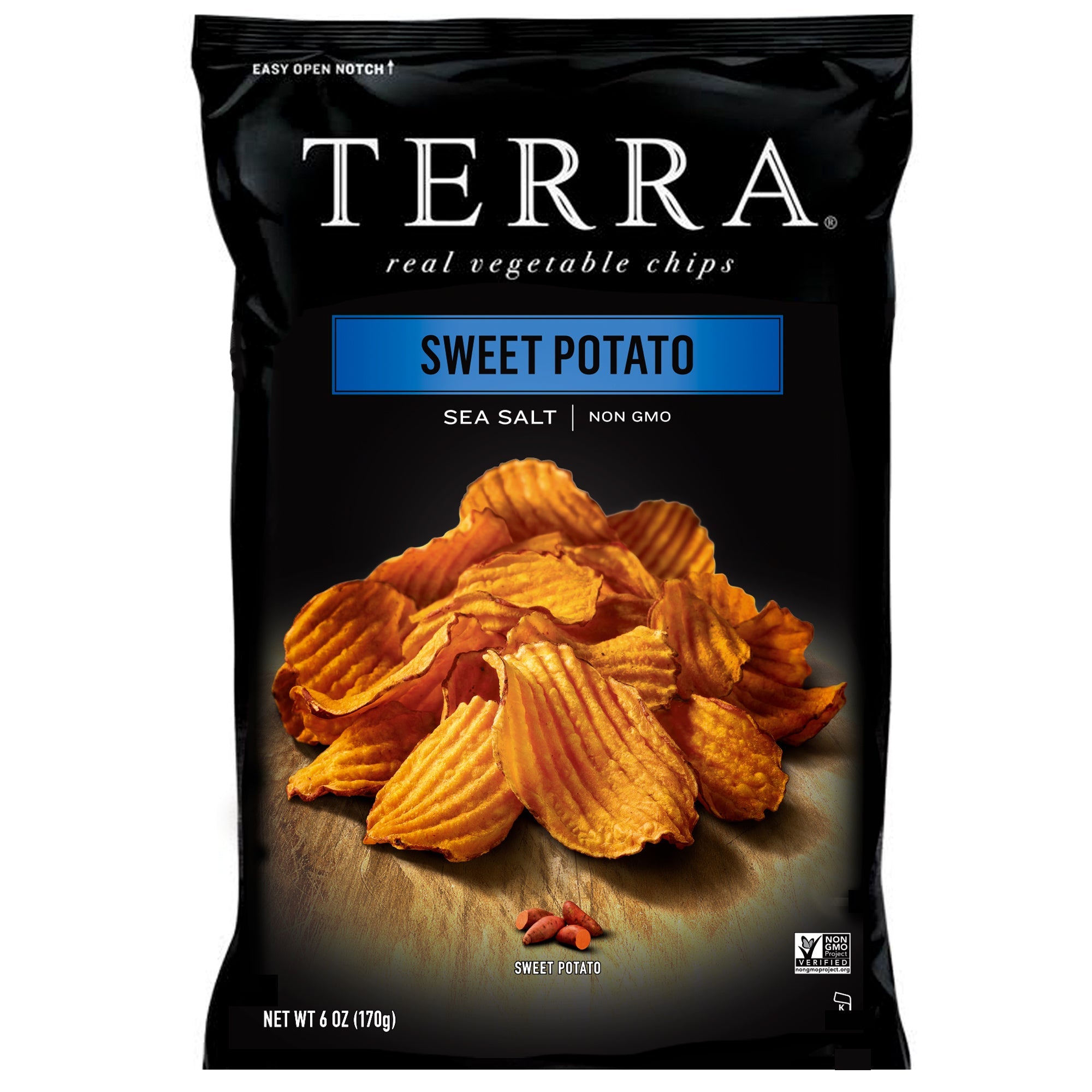 Terra Chips – Süßkartoffel Meersalz Chips, 5 oz – Packung mit 12 Stück