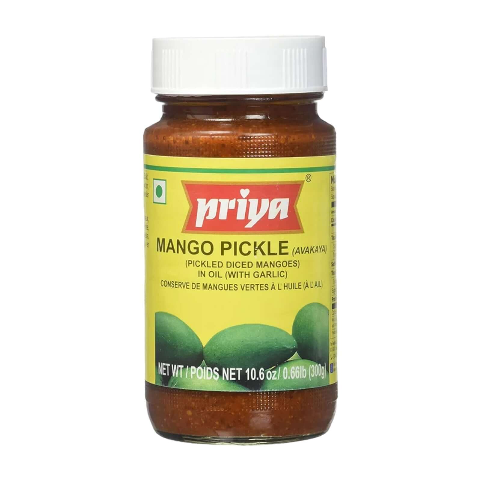 Priya Mango Pickle (Avakaya) in Öl mit Knoblauch