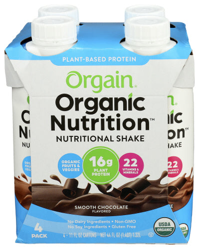Orgain Vegan Protein Trinkfertige Schokolade 4-Packung Bio 44 Fo – P