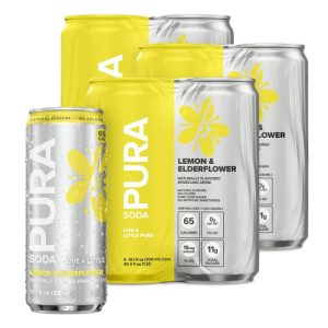 Pura Soda Zitrone Holunderblume 40,4 fo – Packung mit 6 Stück – 4pk
