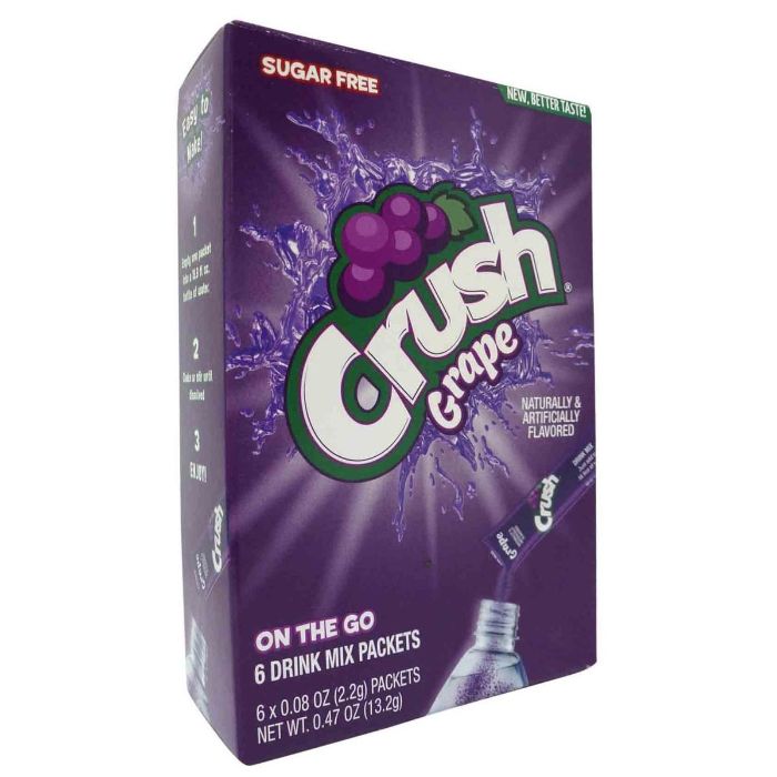 Crush – Traube Pulver Drink Mischung, 0,48 Unzen (6-Packung) – Packung mit 12