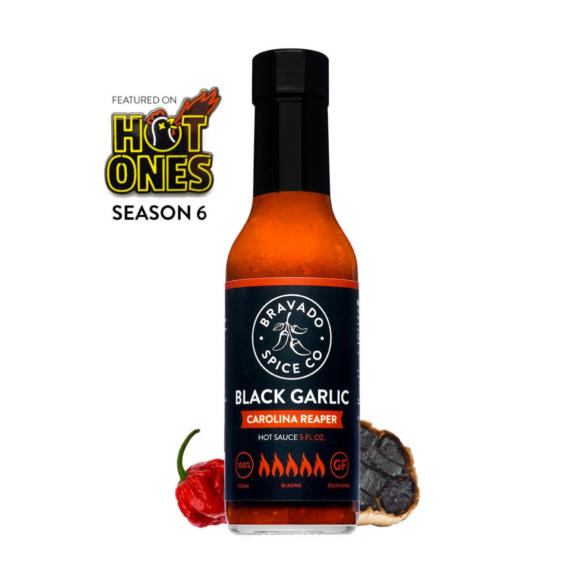 Bravado schwarzer Knoblauch Carolina Reaper Sauce