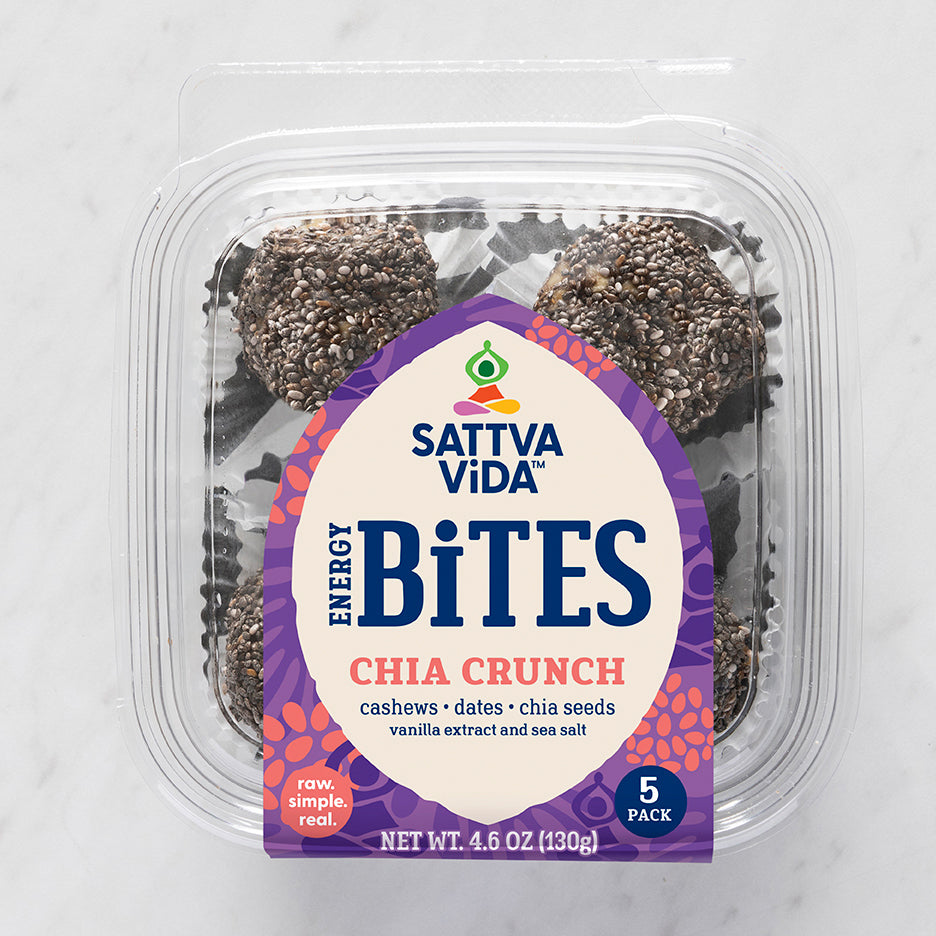 Sattva Vida Chia Crunch Energy Bites Packung – 5 Stück x 8 Packungen