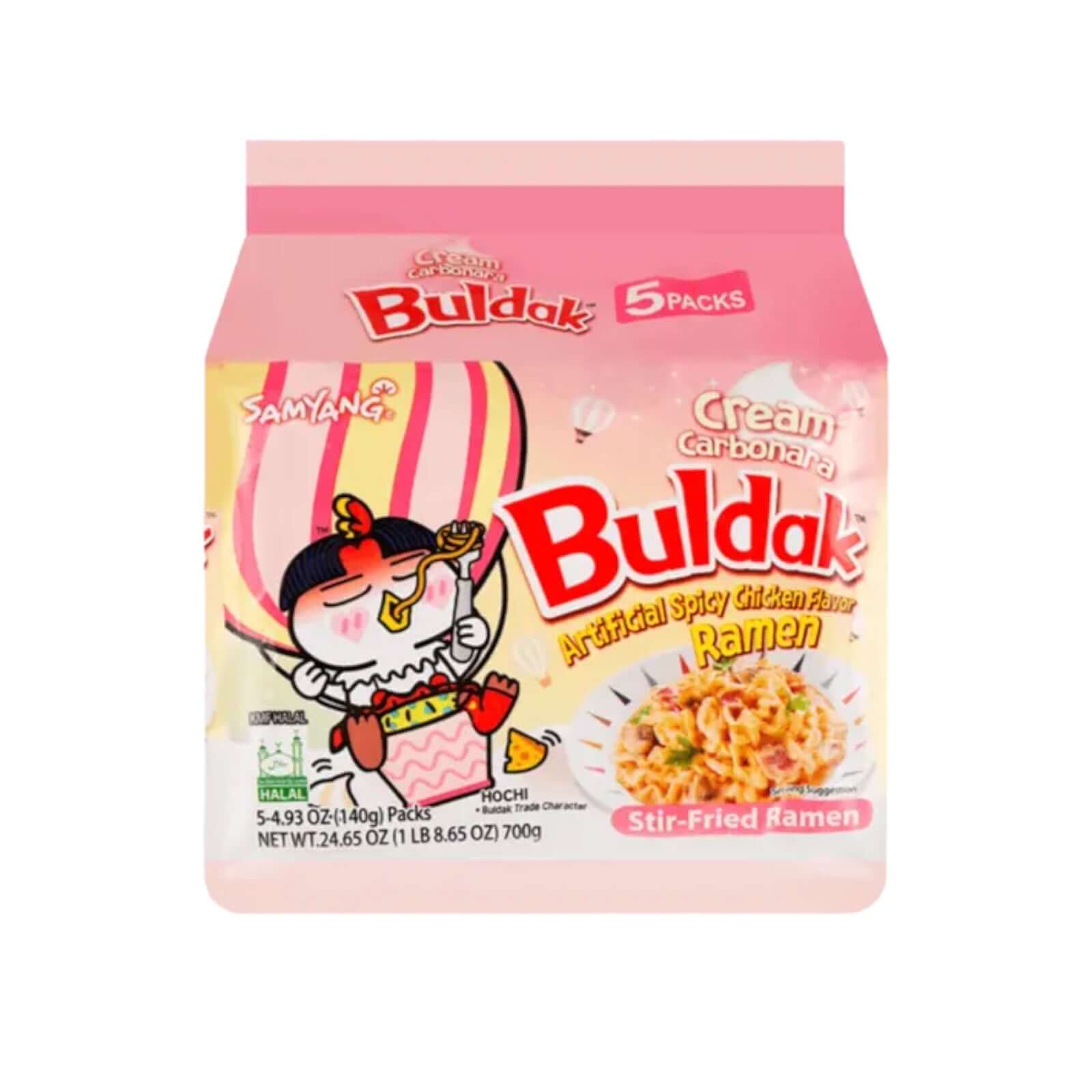 Samyang Buldak Creme Carbonara künstliche würzige Huhn Geschmack Stir-Fr