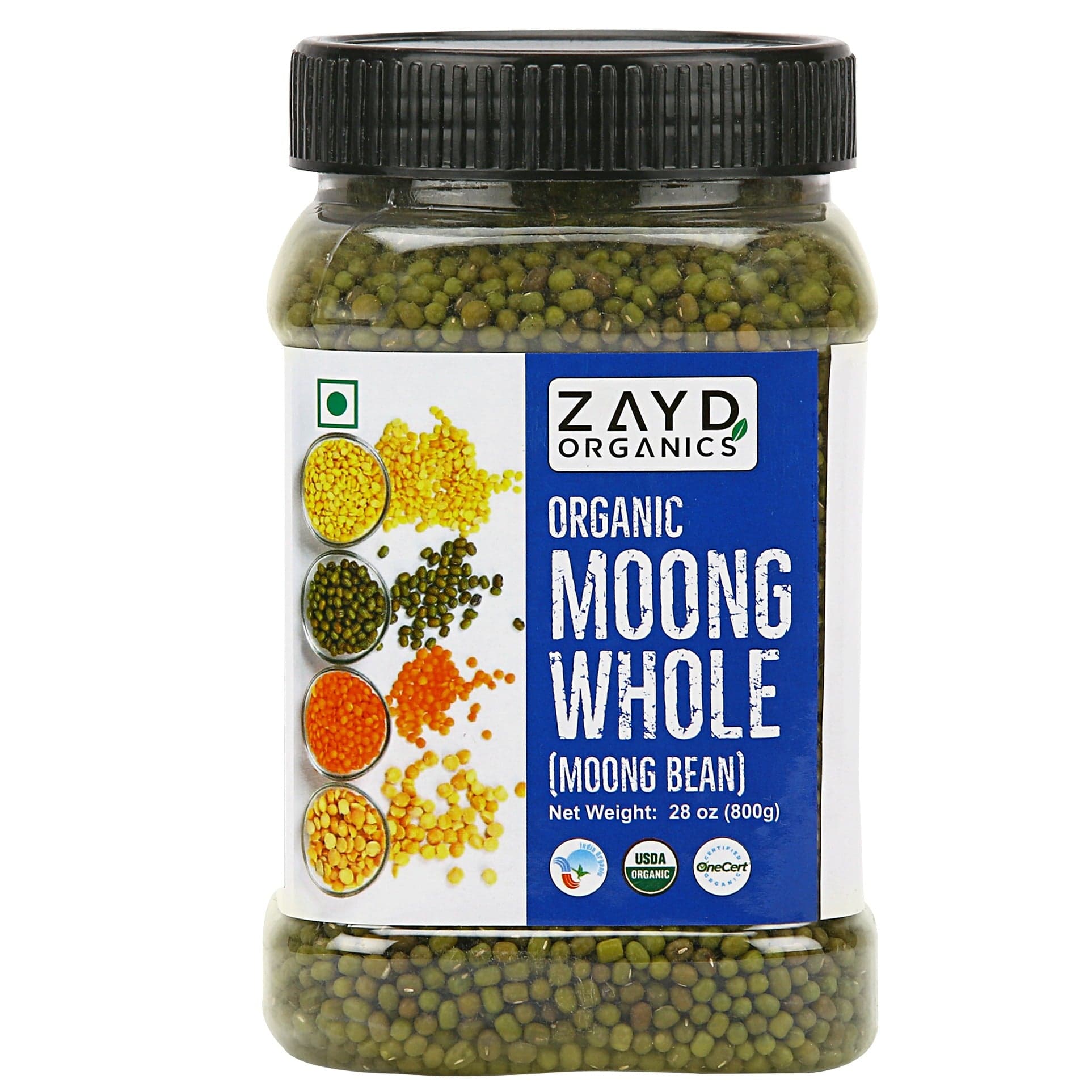 Zayd Bio Moong ganz (Mung Bean), USDA Bio-zertifiziert, 1,7-Pounds