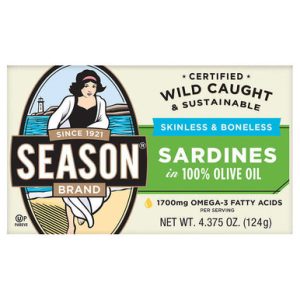 Season Skinless Boneless Sardines in Olivenöl, 4,375 Unzen (6 Packungen)