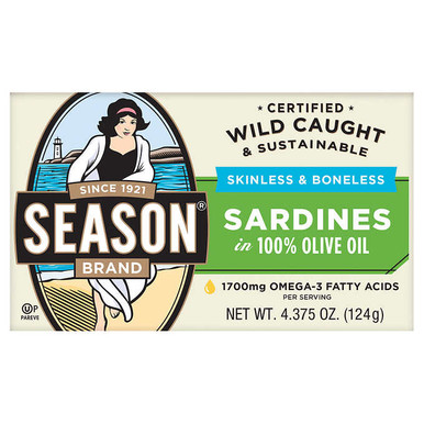 Saison Skinless ohne Knochen Sardines in Olivenöl, 4,375 Unzen (6 Packung)