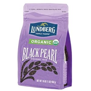 Lundberg Family Farms Bio-schwarzer Perlenreis, Packung mit 6 Stück – 1lb