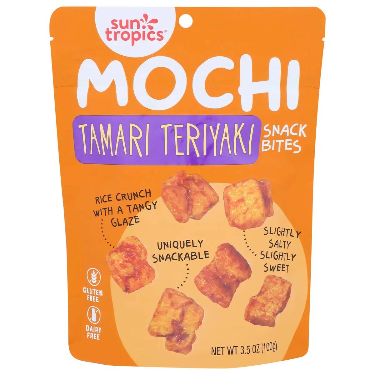 Sonne Tropics Mochi Snack Bites Tamari Teriyaki 3.5 Oz – Packung mit 12 Stück