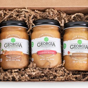 Georgia Grinders Whole30 Approved: Trio Gift Box 1 (Haselnuss, Cashew, Mandel) – 3 Gläser x 12 Unzen