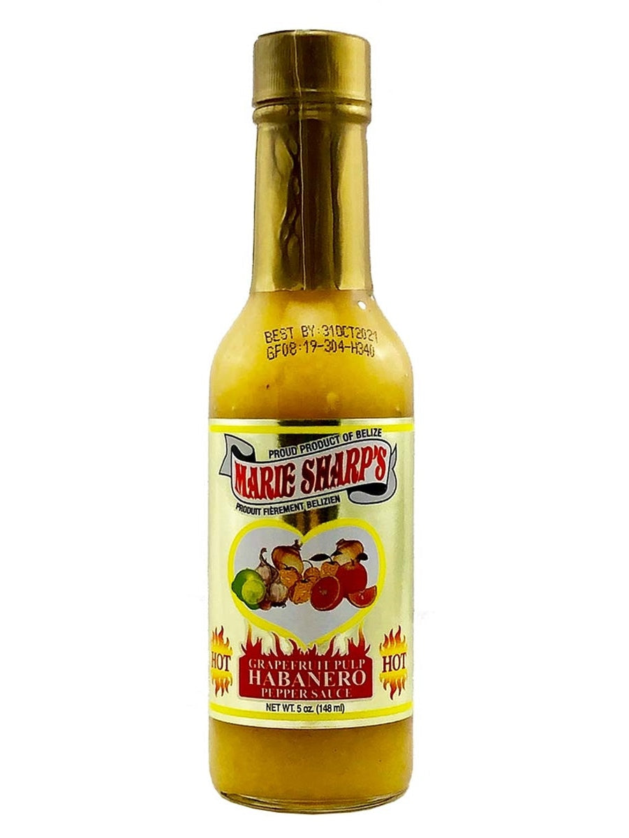 Chilisauce Marie Sharps Grapefruit Pulp Habanero 5 oz Belize Hitze 8
