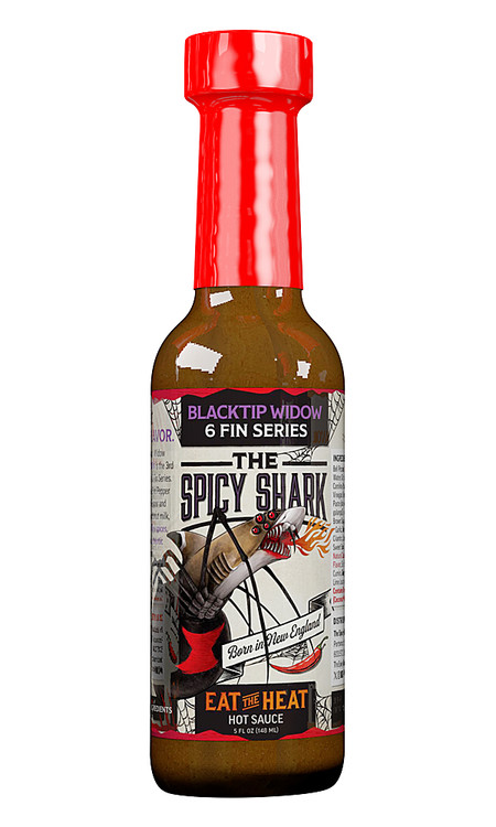 Spicy Shark Schwarze Spitze Witwe Chilisauce, 5oz