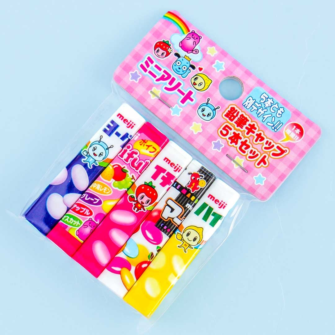 Meiji Verschiedene Bonbons Bleistift Kappe Set