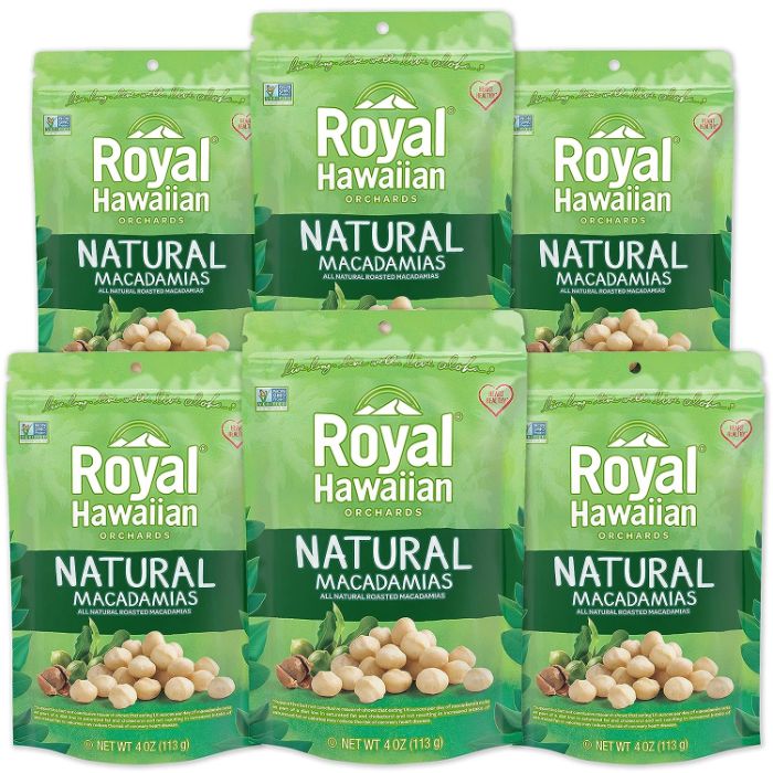 Königliche hawaiianische Obstgärten Macadamia-Natur 4 Oz – Packung mit 6