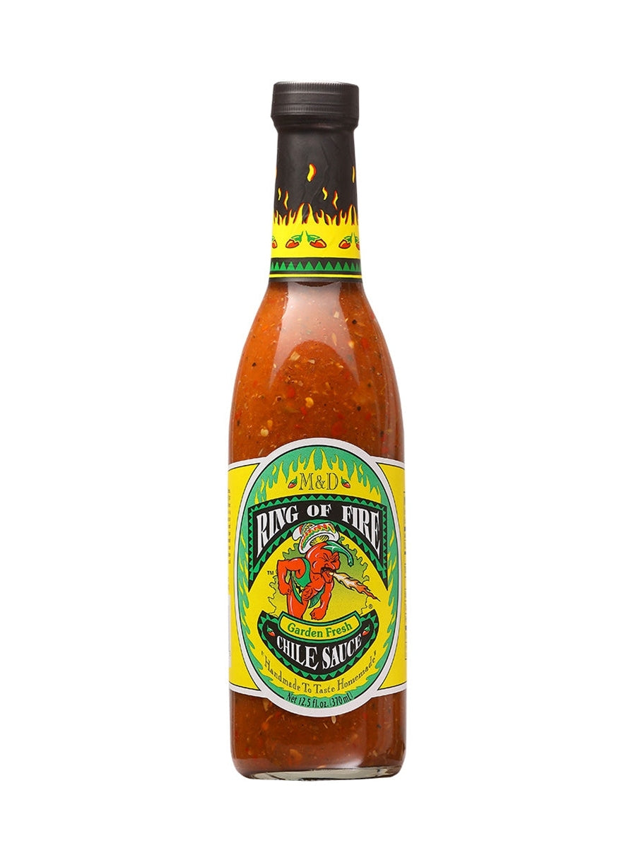Chilisauce Ring of Fire Garden Fresh Sehr milde 12,5 oz große Flasche Scovi