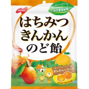 Nobel, Hachimitsu Kinkan Nodoame, Honig und Kinkan Zitrus-Hartbonbons, – 110g