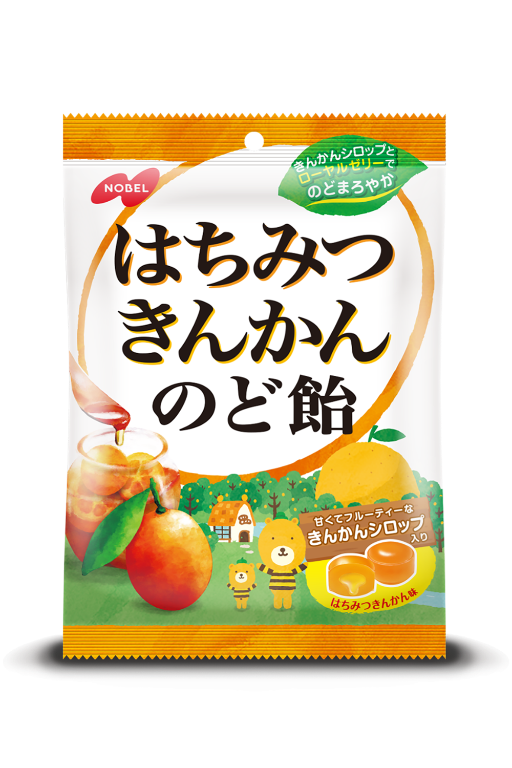 Nobel, Hachimitsu Kinkan Nodoame, Honig und Kinkan Citrus Hartbonbons, 110g