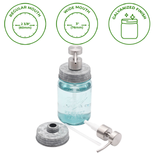 mason jar lifestyle – satin / gebürstet fertig Seifenpumpe Spender für