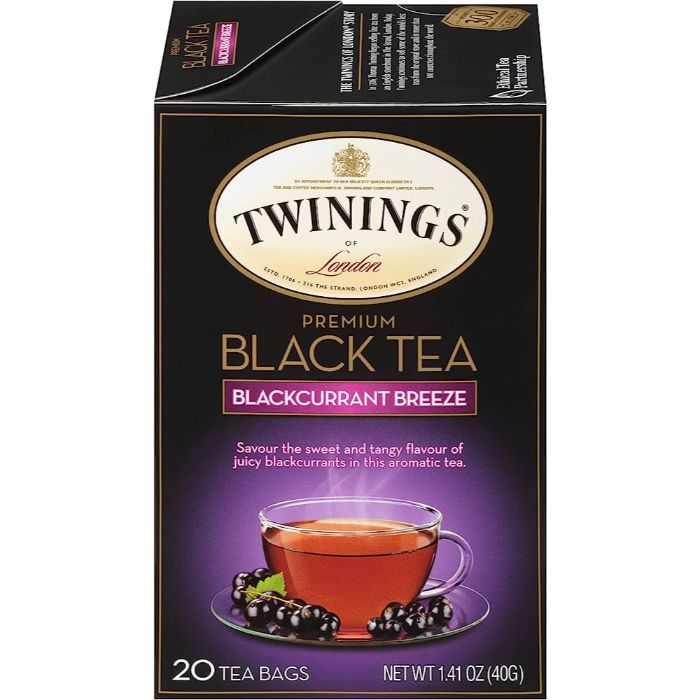 Twinings Blackcurrant Breeze Schwarzer Tee, 20 Beutel – Packung mit 6