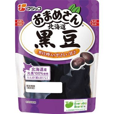 Fujikko, Omamesan, Hokkaido Kuromame, gekochte schwarze Bohnen, 145g