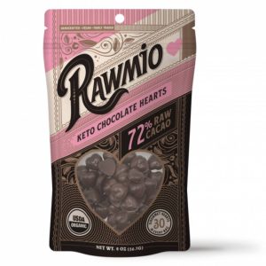 Rawmio rohe organische Keto Schokolade Herzen, Mini Herz Pralinen – 18 Beutel x – 2oz