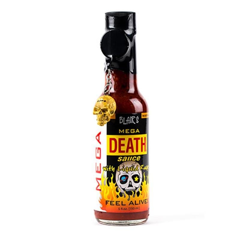 Blair's Mega Death Sauce mit flüssiger Wut und mit Totenkopf Schlüsselanhänger