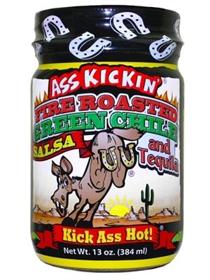 Ass Kickin geröstetes grünes Chili & Tequila Salsa, . – 13oz