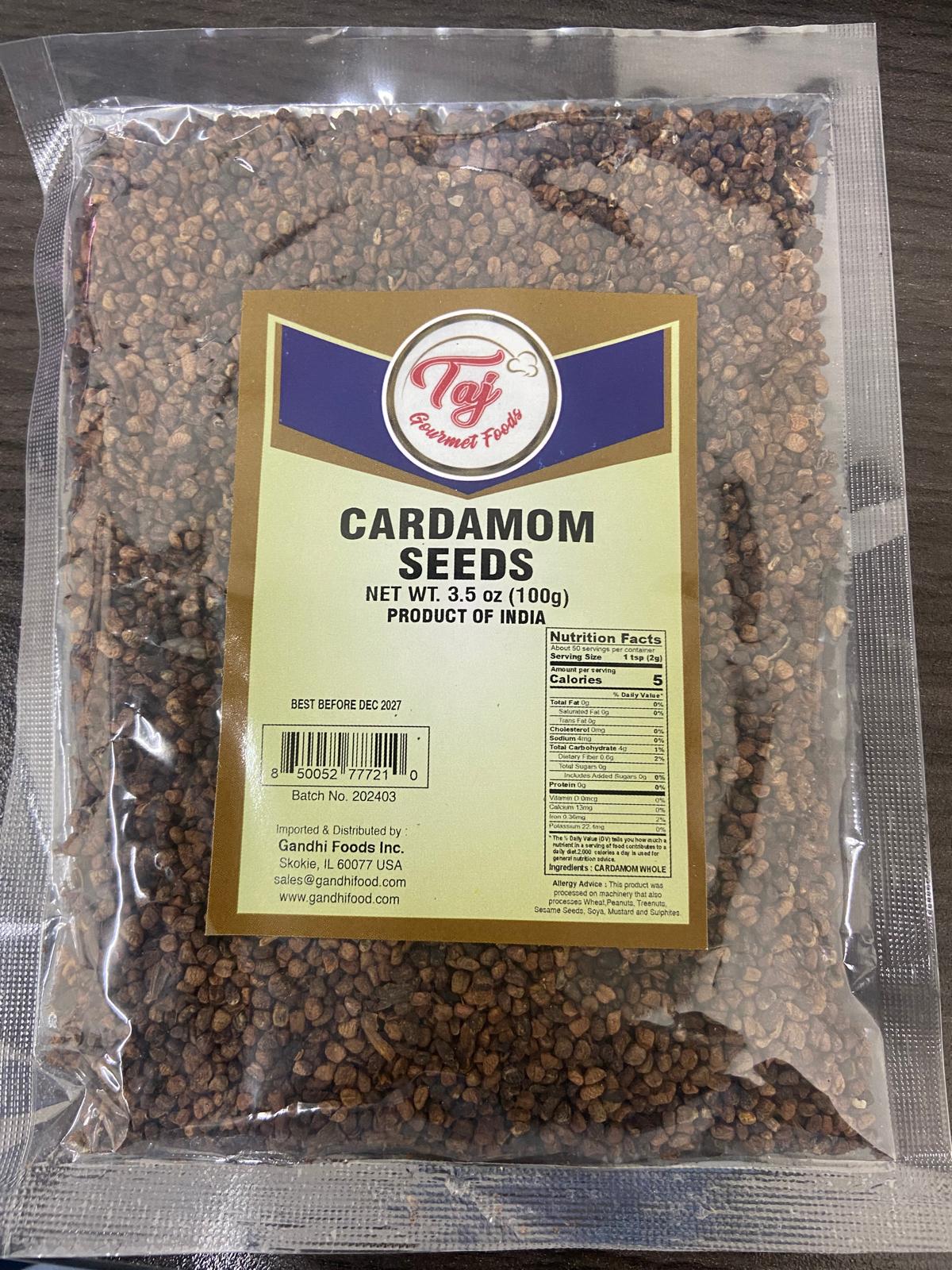 TAJ Kardamom Samen (Dekoriert Kardamom), 3,5 Unzen (100 g) Beutel