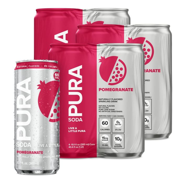 Pura Soda Granatapfel 4pk 40.4 Fo – Packung mit 6