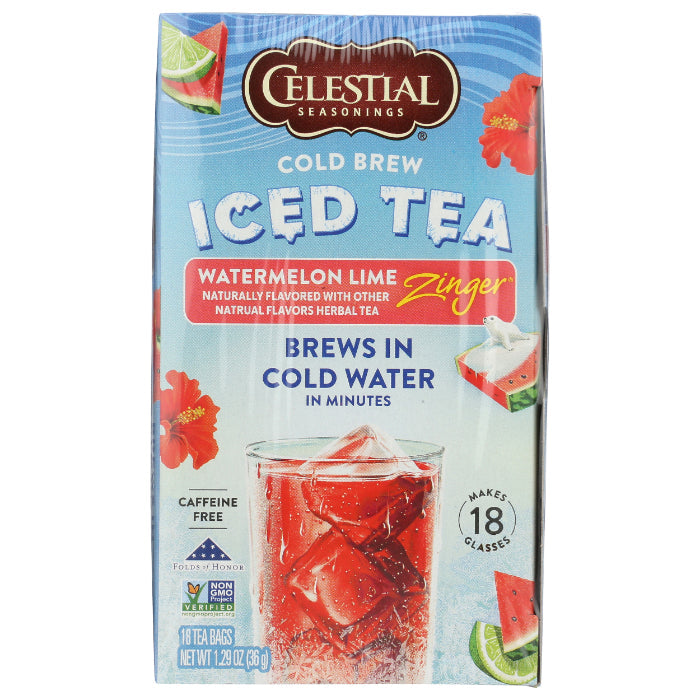 Celestial Seasonings Wassermelone Limette Zinger Cold Brew Eistee, 18 B
