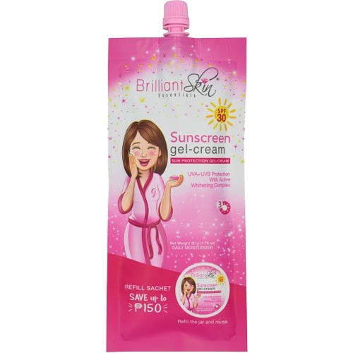 Brillante Haut Essentials Sunblocker / Sonnenschutzcreme Nachfüllbeutel – SPF 30 – 50 G