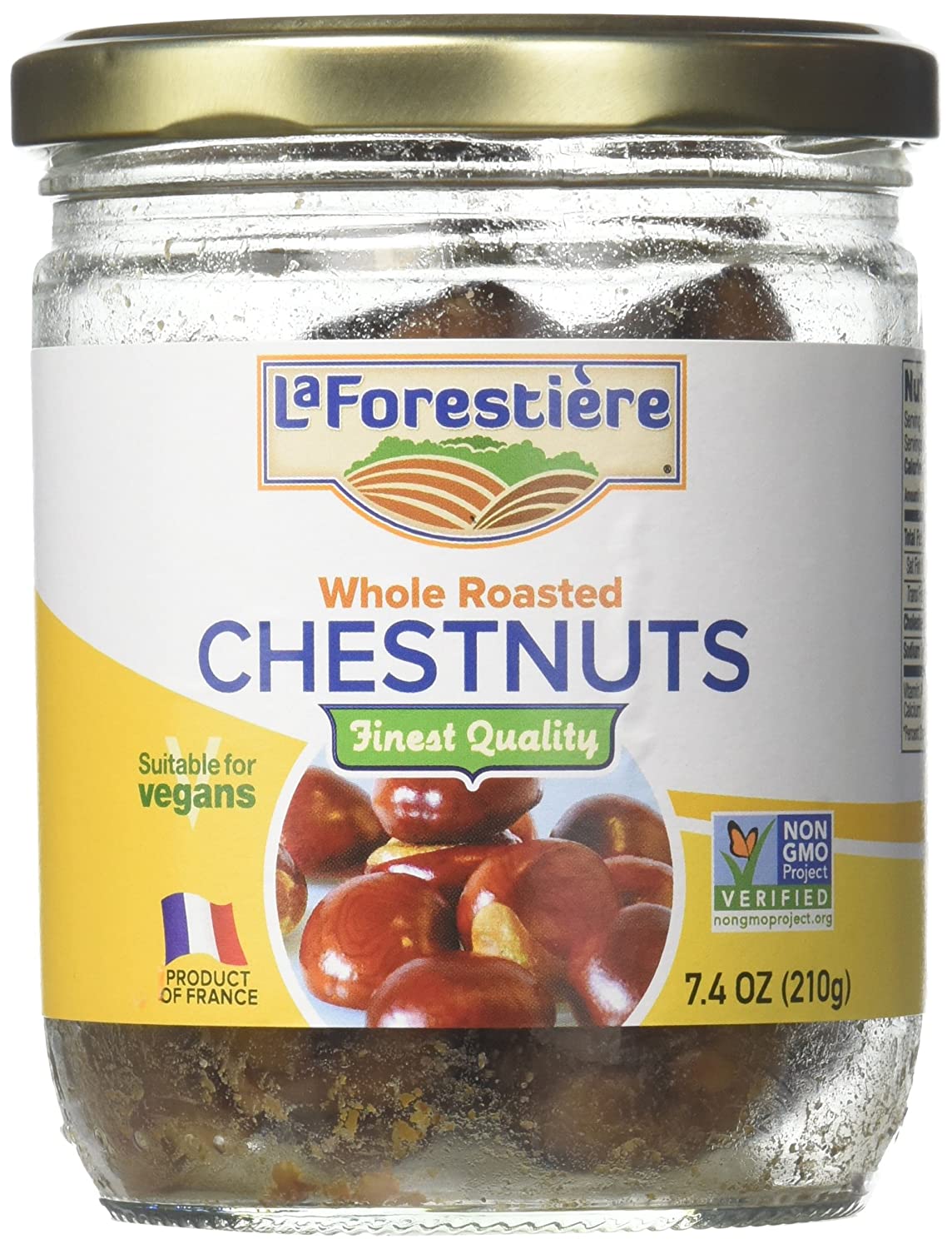 La Forestiere – Geröstete ganze Kastanien 7.4 Oz Glas – Packung mit 12 Stück