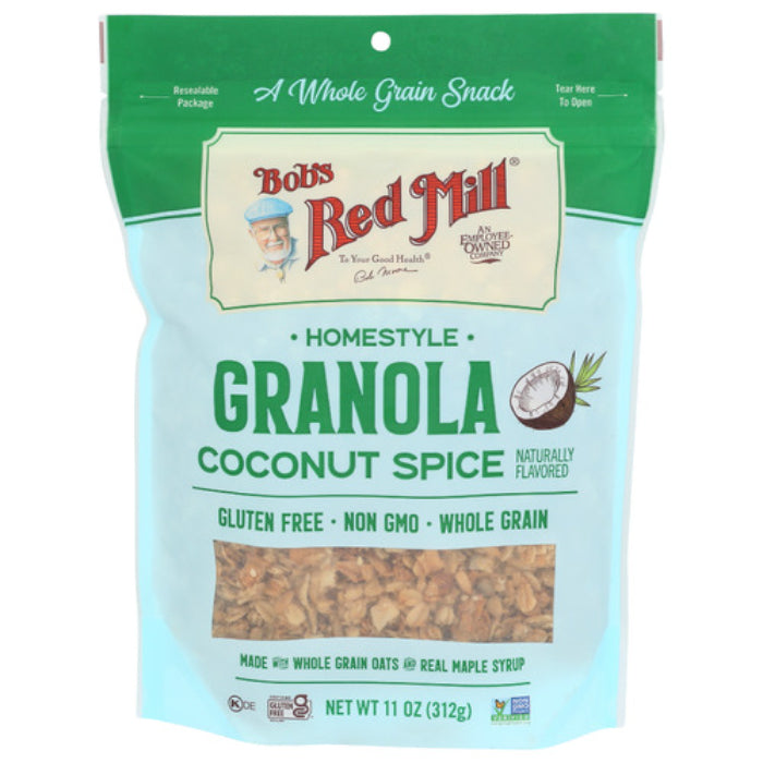 Bob's Red Mill Granola, Homestyle, Kokos Spice, 11 OZ – Packung mit 6 Stück