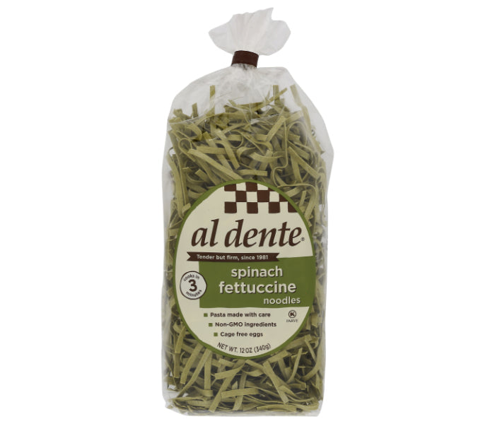 Al Dente – Spinat Fettuccine Pasta, 12 Oz – Packung mit 6 Stück