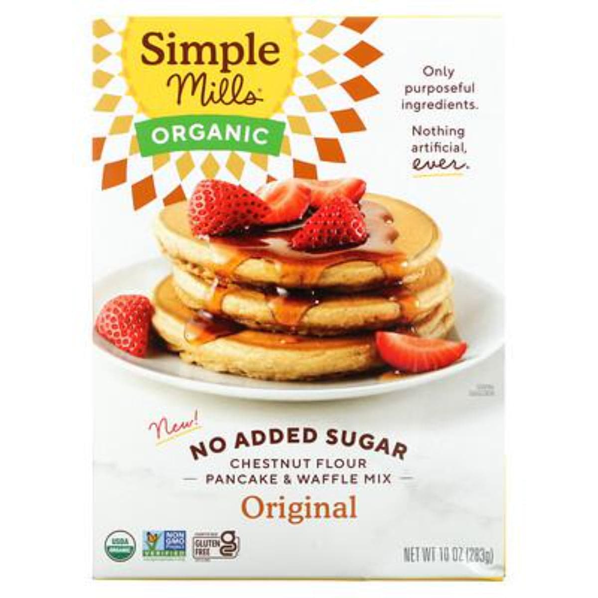 Simple Mills Kastanienmehl Pfannkuchen und Waffel Mischung, 10 OZ – Packung mit