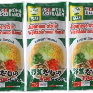 Menya Iroha, HALAL& vegane japanische Gemüsesuppe Ramen, 3 Beutel / 10 Beutel – 170g