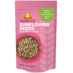 Amrita Bars Sonnenblumenkerne (gebraten und gesalzen) – 10 x 1 LB Beutel