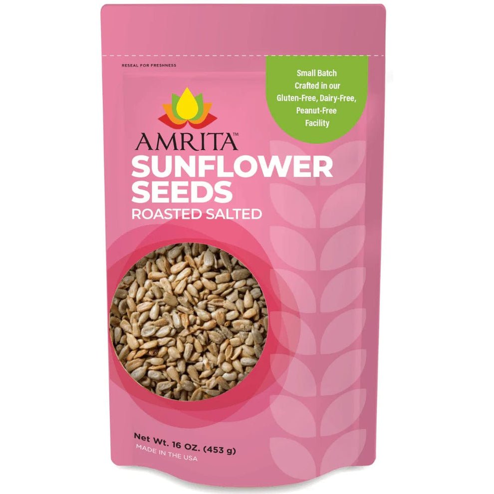 Amrita Bars Sonnenblumenkerne (gebraten und gesalzen) – 10 x 1 LB Beutel