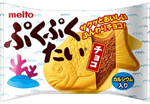 Meito “Puku Puku Tai, Schokolade, Taiyaki-förmige Monaka, – 17g