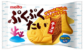 Meito “Puku Puku Tai, Schokolade”, Taiyaki geformte Monaka, 17g