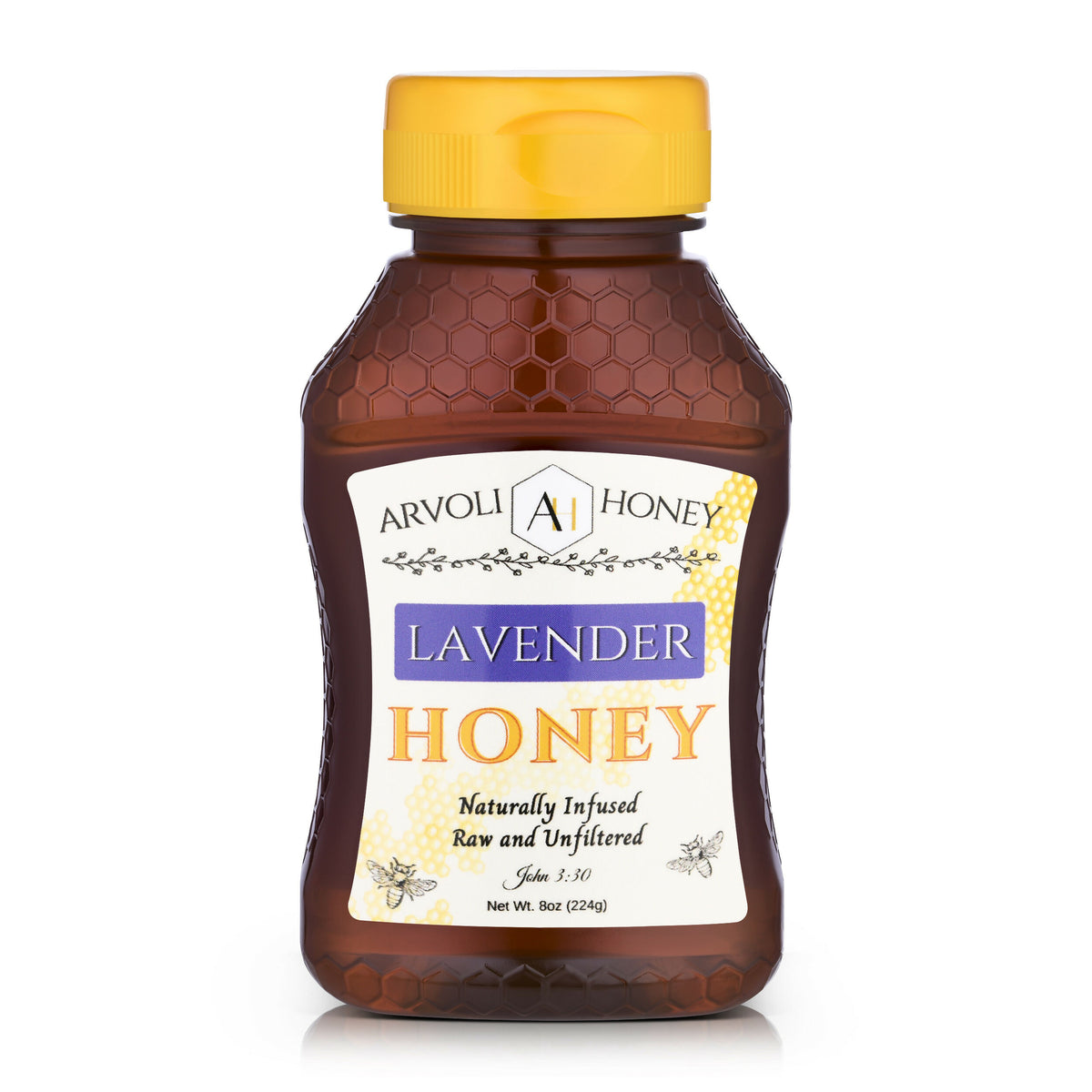 Arvoli Honig Lavendel Infused Honig Flaschen – 12 Flaschen x 8 oz
