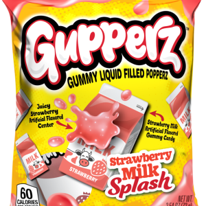 Gupperz Erdbeer-Milchspritzer – Gummiflüssigkeit gefüllt Popperz- 2.54 Unze